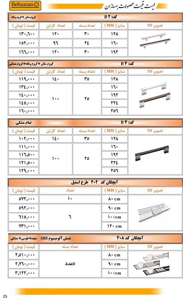 لیست قیمت بهسازان صفحه 25